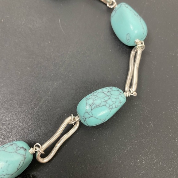 ROBERT LEE MORRIS Turquoise stone sliver necklace NWT - Picture 7 of 9